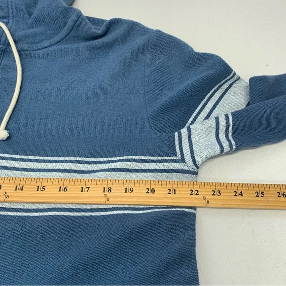 American Eagle Sweater Hood Men  Medium Blue Stripe 100% Cotton Casual Work - Picture 10 of 11
